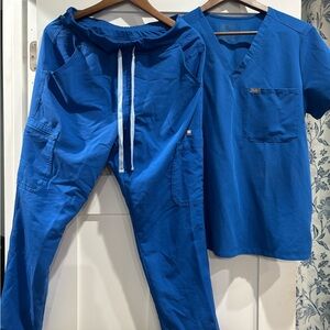 Figs Royal Blue Scrub Set
